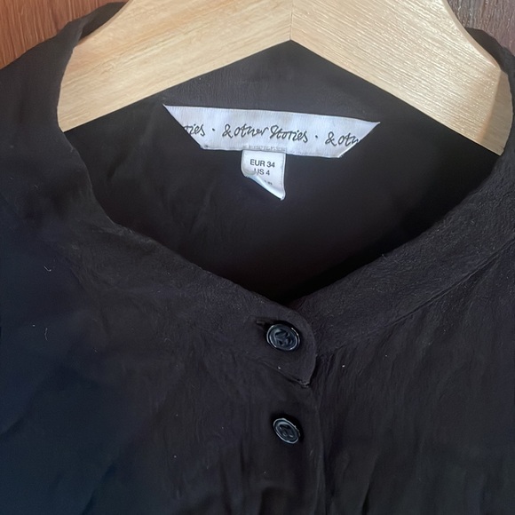 & Other Stories Black Button Down Dress - Picture 2 of 3